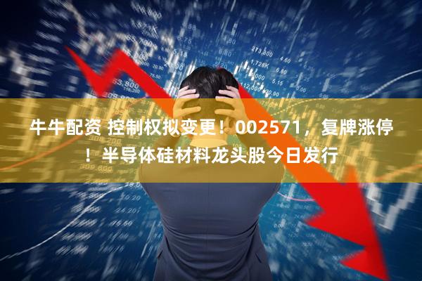 牛牛配资 控制权拟变更！002571，复牌涨停！半导体硅材料龙头股今日发行